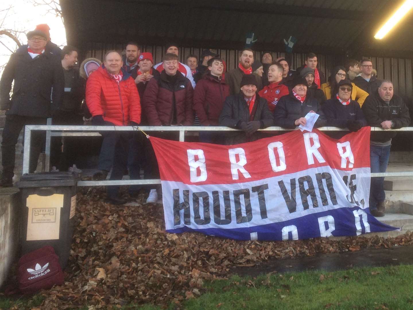 Some of the Brora supporters at the game.