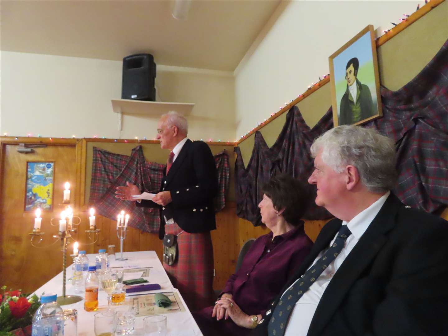 Ron Munro delivers the Toast to the Lassies at the Burns supper held at the Scout and Guide Hall, Brora.