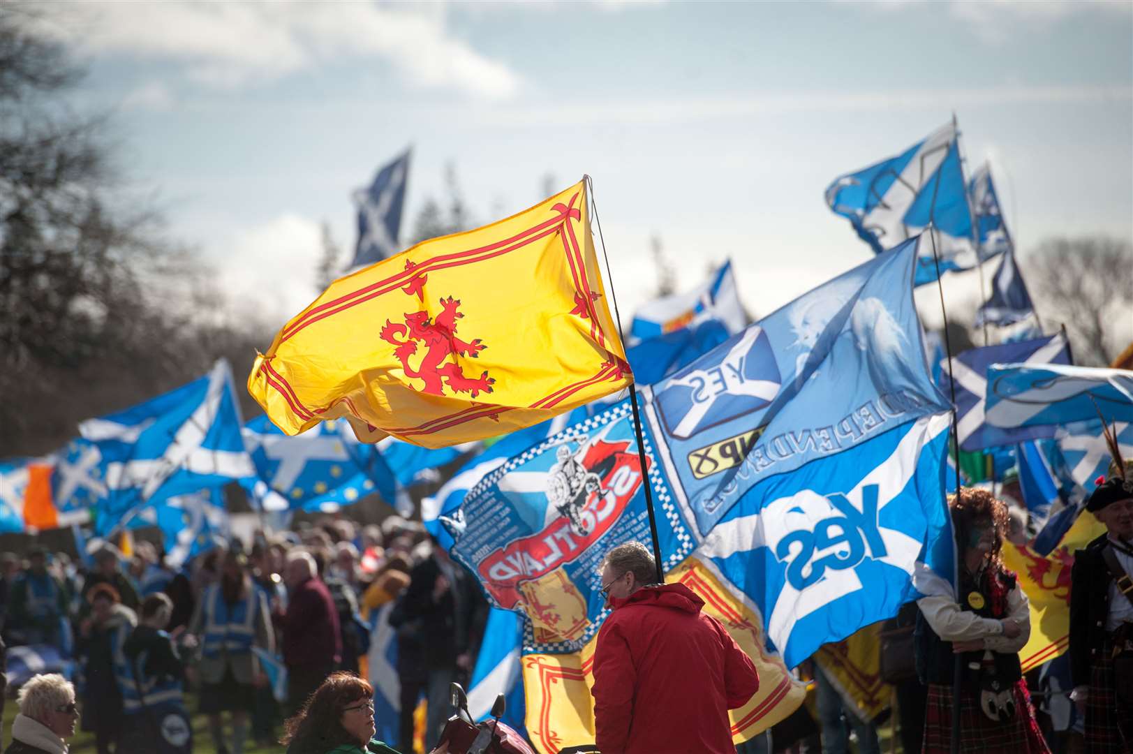 Independence supporters on a previous march through Inverness. Picture: Callum Mackay
