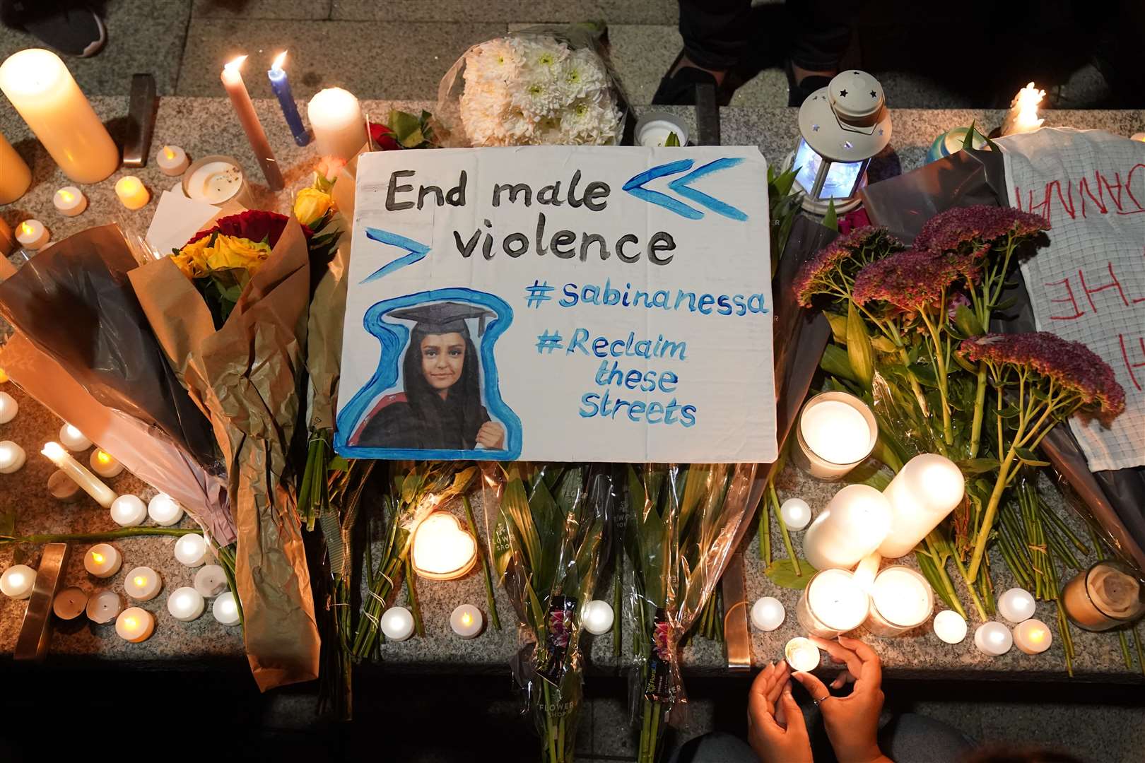 A vigil was held in memory of Sabina Nessa on Friday (Jonathan Brady/PA)
