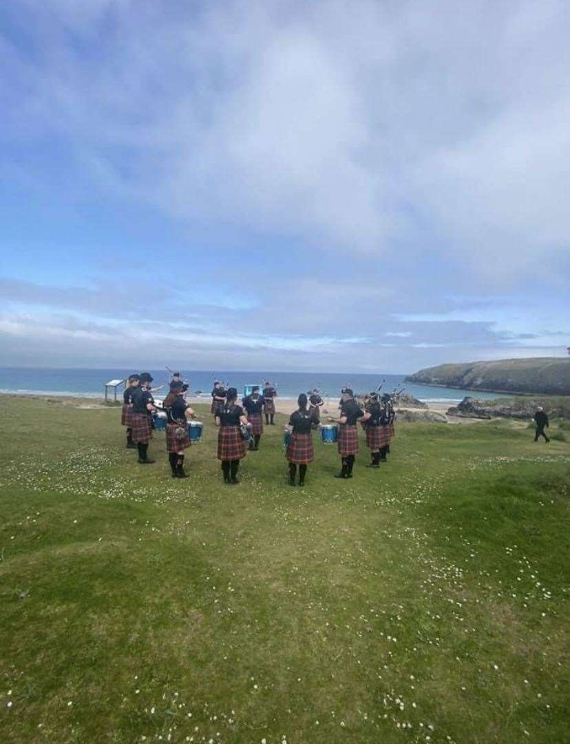 Visitors touring the North Coast 500 (NC500) tourism route were thrilled to find a band playing.