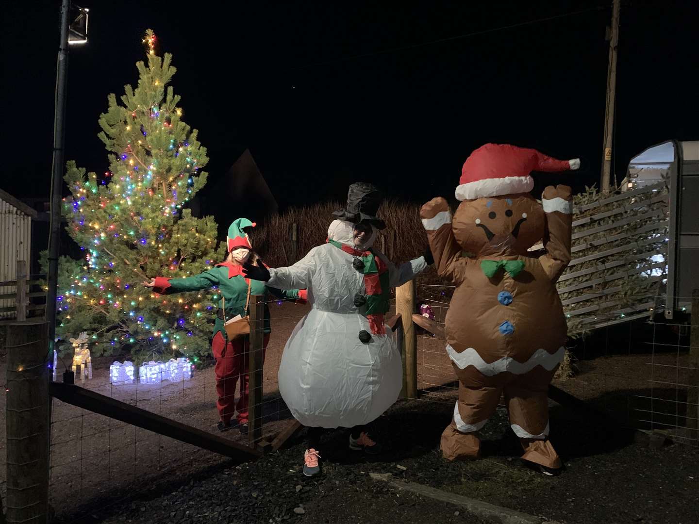 As well as Santa and his elves, there was also a gingerbread man, snowman and turkey.