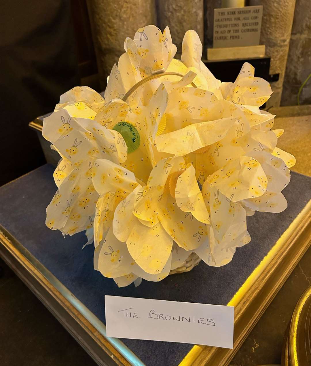 The Brownies' exhibited an Easter chick-themed flower basket at the flower festival.