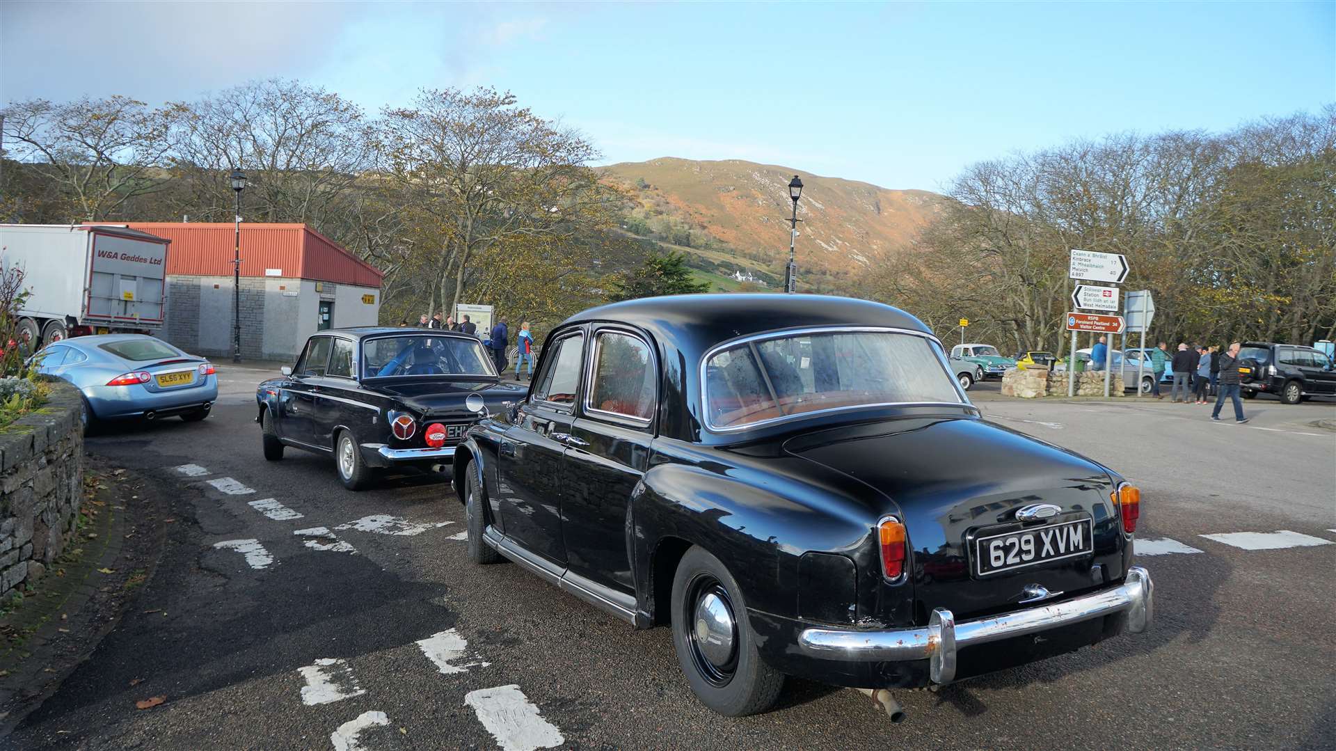 A 1950s black Rover takes up the rear as the cars make their way on to Dunrobin Castle. Picture: DGS