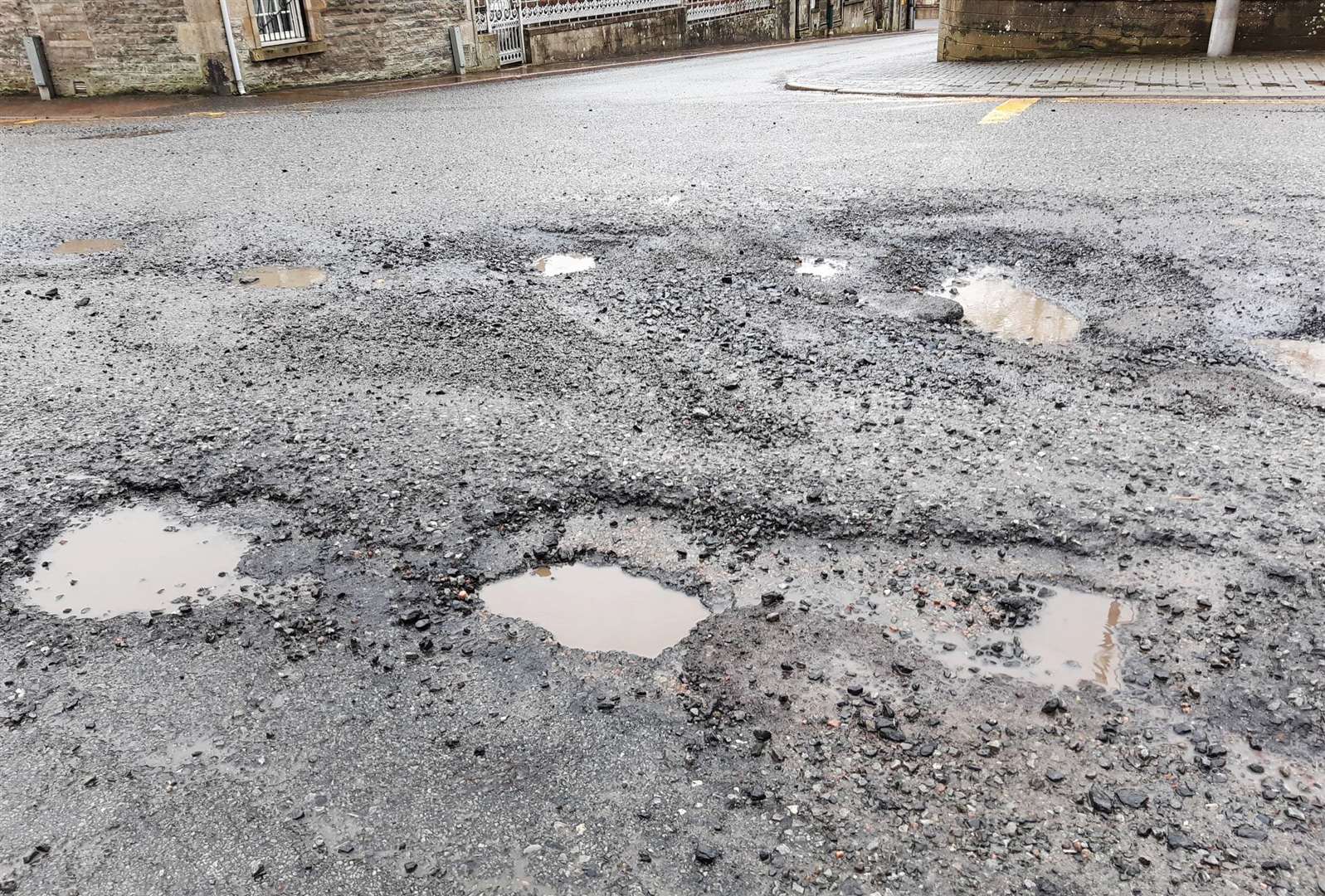 Potholes in Princes Street, Thurso. Picture: Matthew Reiss