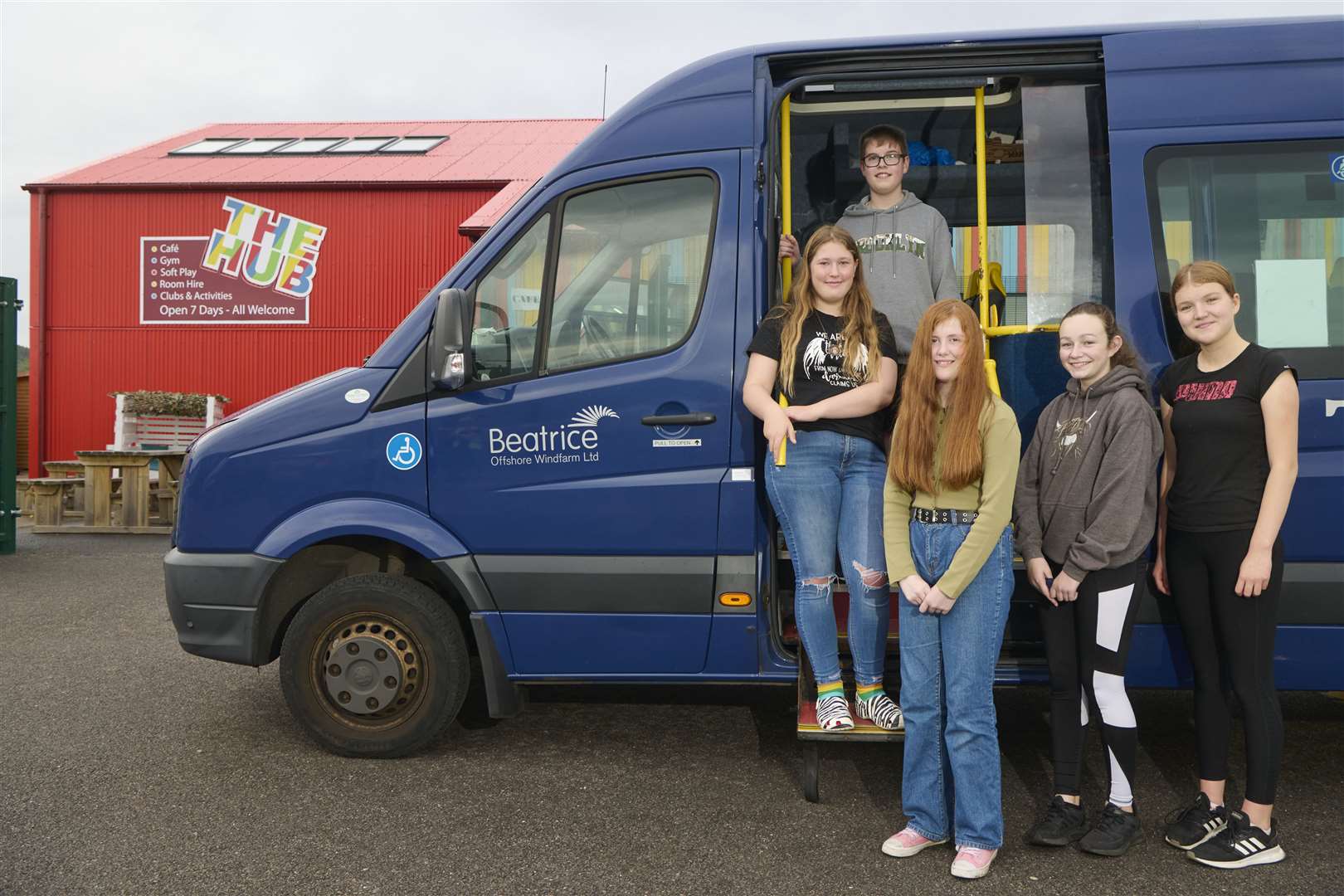 Among those hoping to make good use of the community bus are from left, Neave Warner-Mackintosh, Archie Robertson, Cameron Chalmers, Chloe Sawyer and Rhea Vetters.