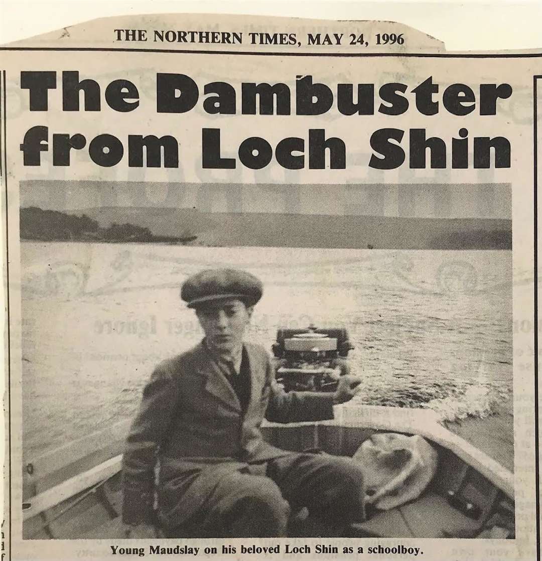 An image reproduced from an archive copy of the Northern Times of young Henry Maudsley on his “beloved Loch Shin”.