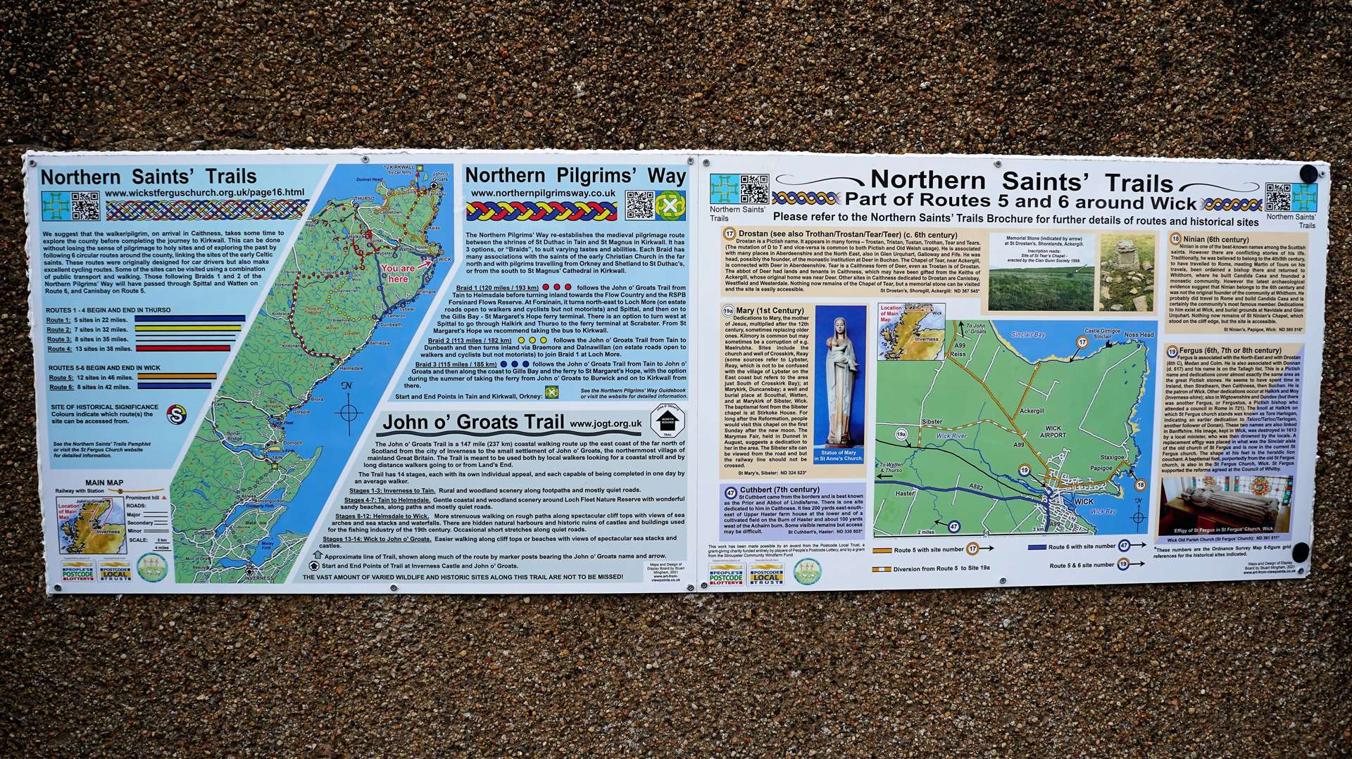 The Northern Saints Trail information board was recently unveiled in Wick.  Image: DGS