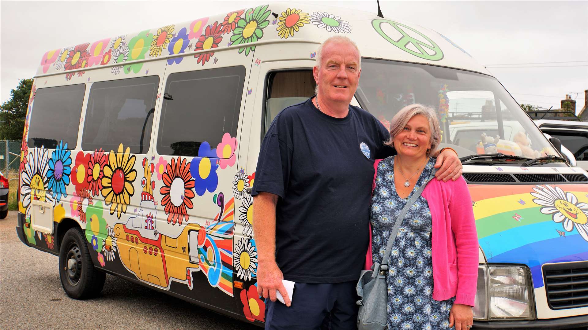 Ian Ferguson and Debbie Price with their converted minibus called Daisy.