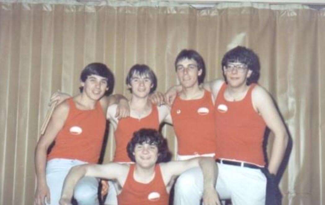 Communique as they were in the 1980s. Back from left: Allan Farquhar; Callum Reid; Willie Oliphant and Thomas Mackay. Harry Coghill is sitting at the front.