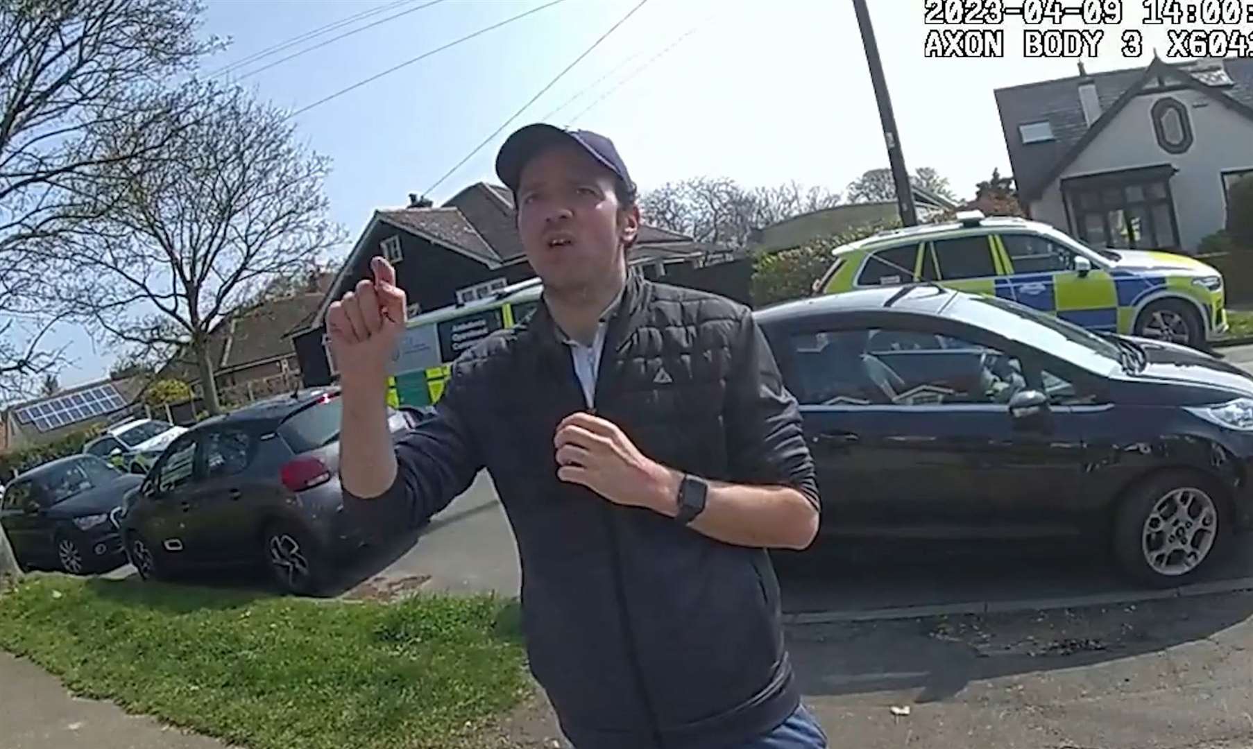 A police bodycam records D’Wit speaking to officers (Essex Police/PA)