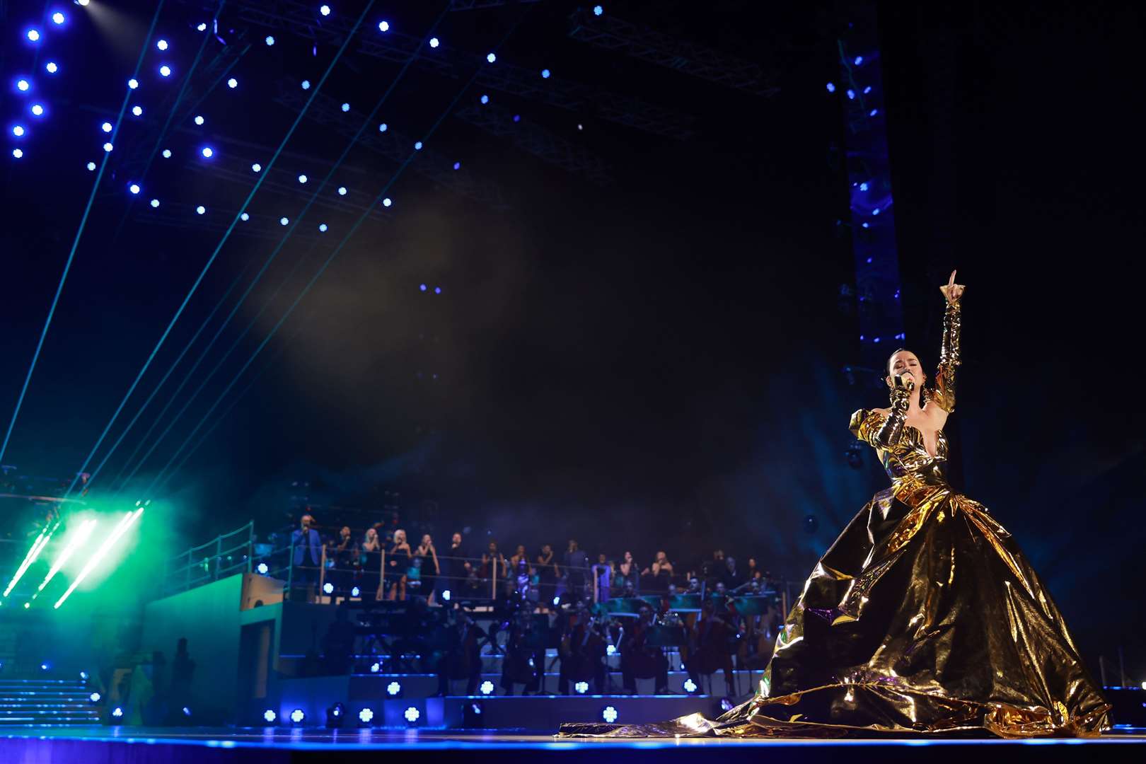 Katy Perry gave renditions of her hits Firework and Roar (Chris Jackson/PA)