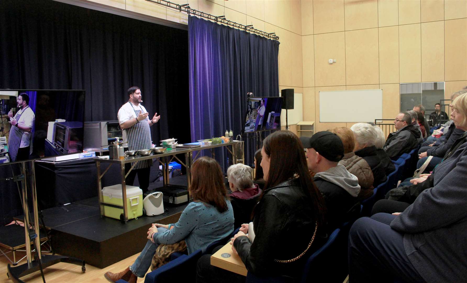 Chef Grant MacNicol introducing the first of his two demonstrations in the Taste North Cookery Theatre. Picture: Alan Hendry
