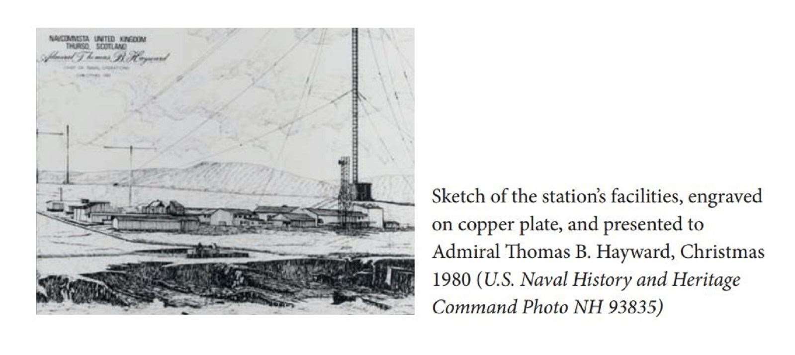 One of the book illustrations shows a drawing of the Thurso base.