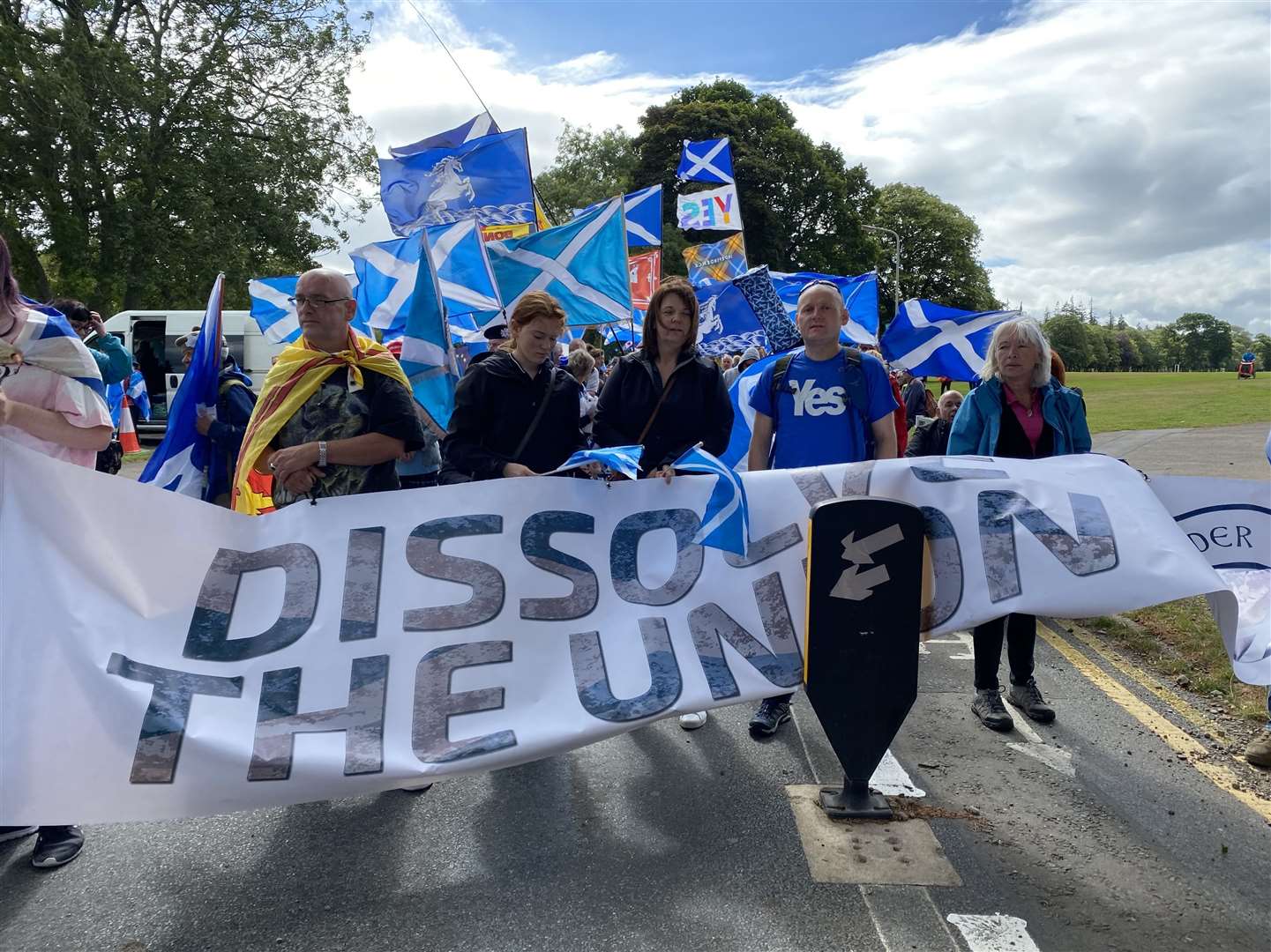 People marched through Inverness during a pro-independence event. Picture: Ian Duncan