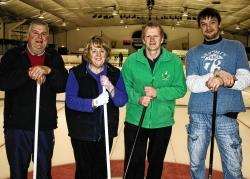 Sutherland’s curling champions: from left to right – Hamish Fraser, Joan Fraser, Nigel Murray and Colin Wilson.