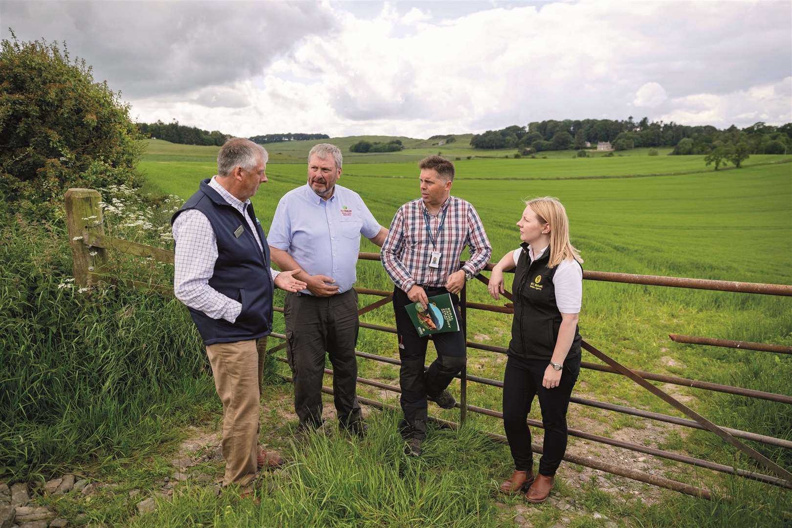 Alan Dron (second from right) with SPARC stakeholders NFU Scotland, Tec Tracer and NFU Mutual.