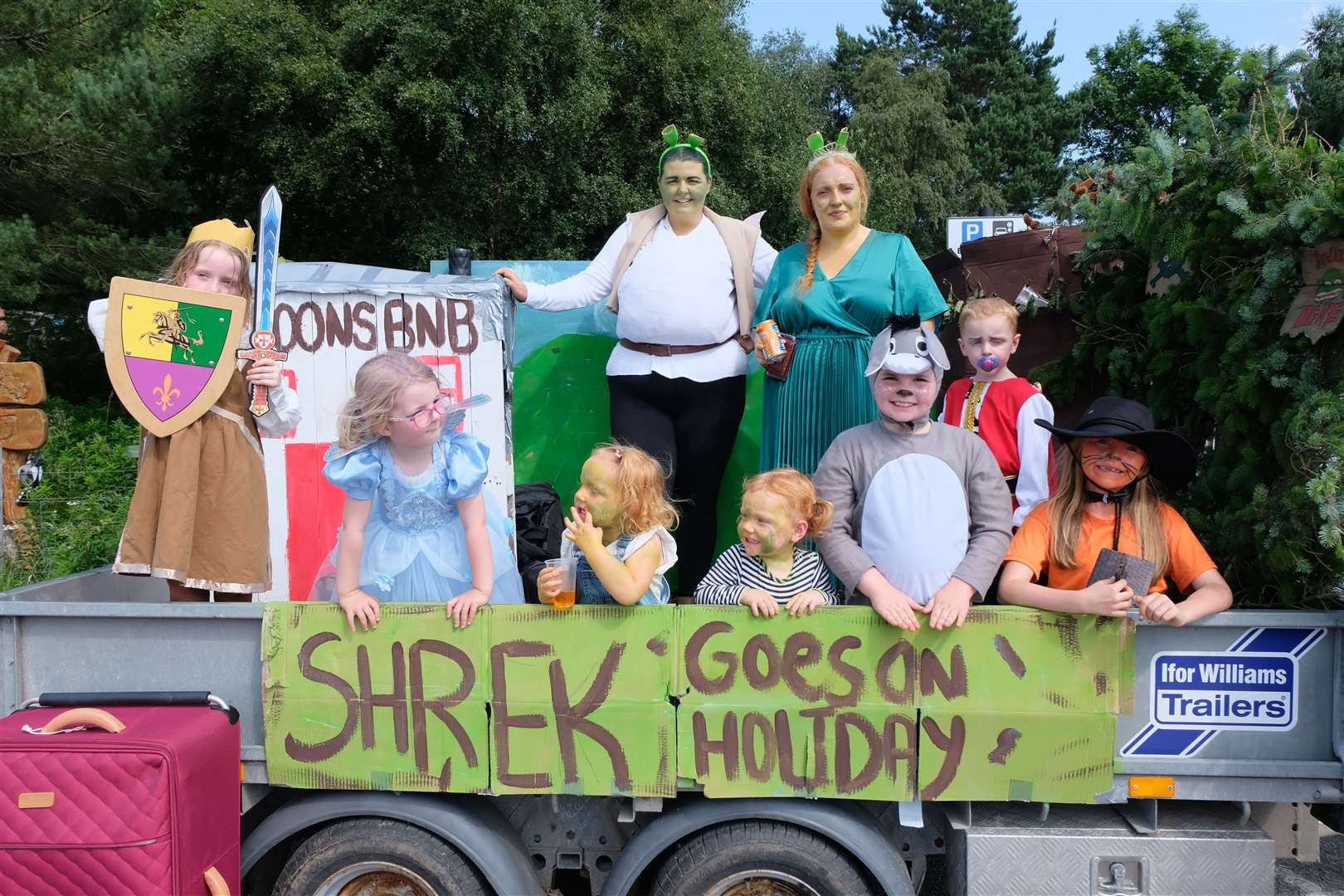 The Shrek Goes on Holiday float won the prize for funniest float.