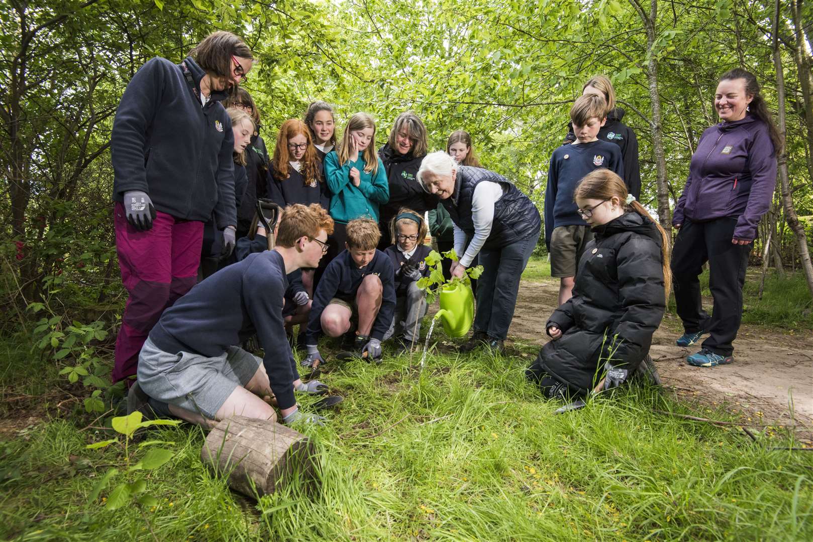 Dr Helen McKay, chief forester for Scotland, joined a group of primary school pupils in Perthshire to launch the award. Picture: Alan Richardson / Pix-AR.co.uk