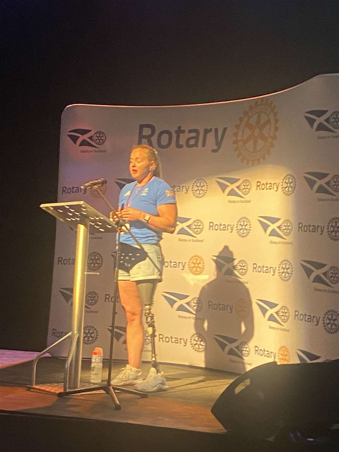 Hope Gordon speaking at the Rotary conference.