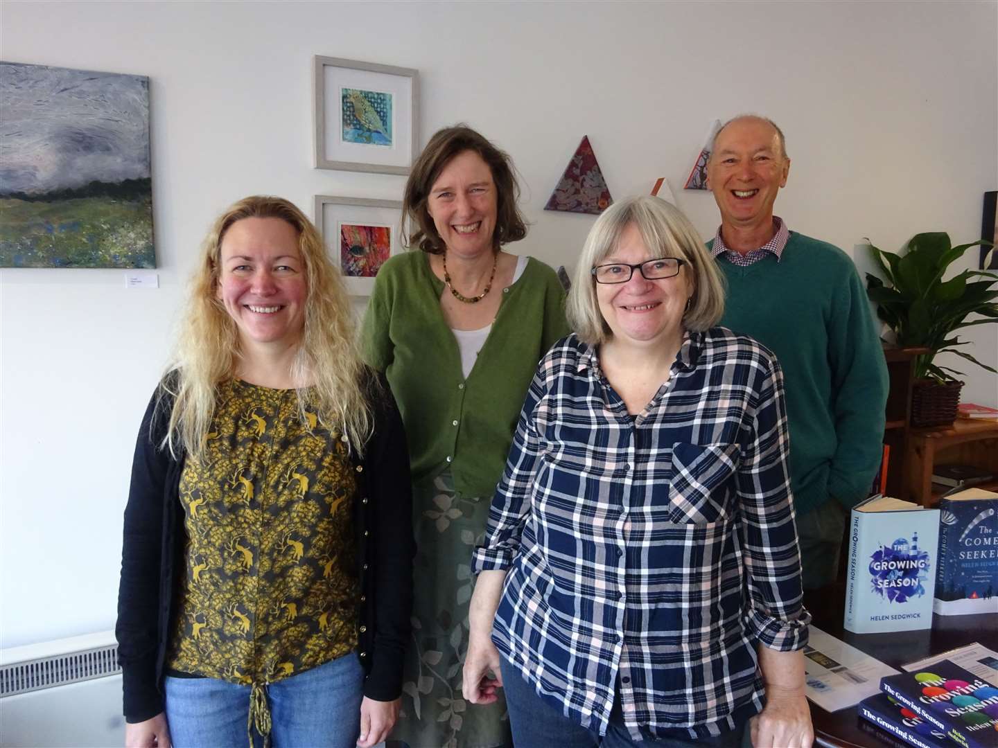 The four authors offering a helping hand are (l-r) Helen Sedgwick, Liz Treacher, Ceitidh Hutton and Philip Paris..