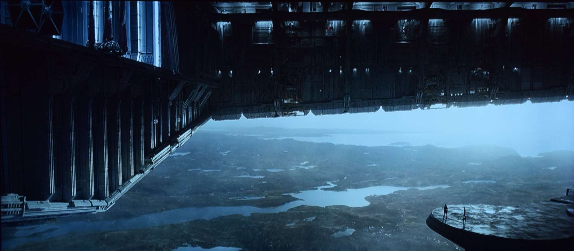 The waters of Fionn Loch can be clearly made out in this shot of Grand Admiral Thrawn's Star Destroyer departing the Nightsisters' temple. ©2023 Lucasfilm Ltd. & TM. All Rights Reserved.