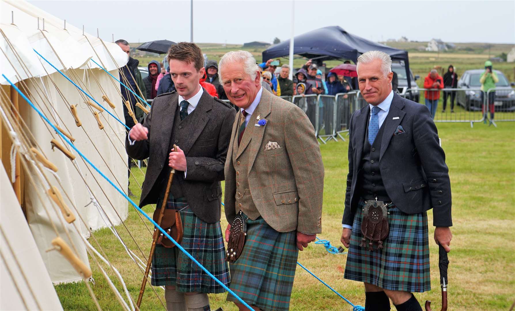 Andrew Sinclair, left, with HRH Prince Charles and Robert Lovie. Picture: DGS