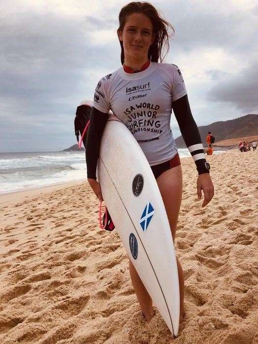 Portskerra surfer Olivia Mackay represented Scotland in both U16 and U18 categories. Picture: Malcolm Anderson