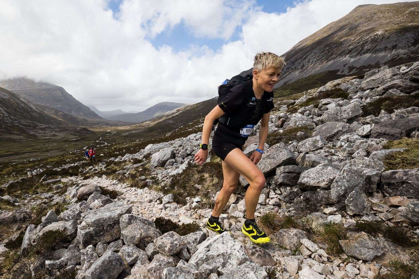 Jo Meek strides uphill on day four of the 2023 Cape Wrath Ultra. Picture: ©Cape Wrath Ultra® | No Limits Photography