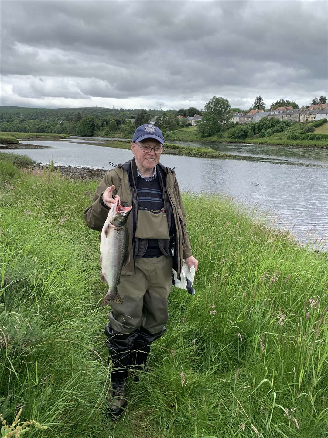 Douglas Macleay, vice-chairman of the Kyle of Sutherland Angling Association with a pink salmon caught in the Kyle at Bonar Bridge.