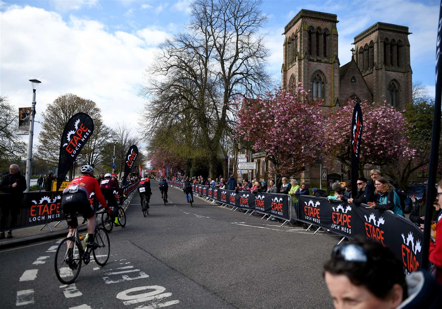 Coming up to the finish line next to the cathedral. Picture: James Mackenzie
