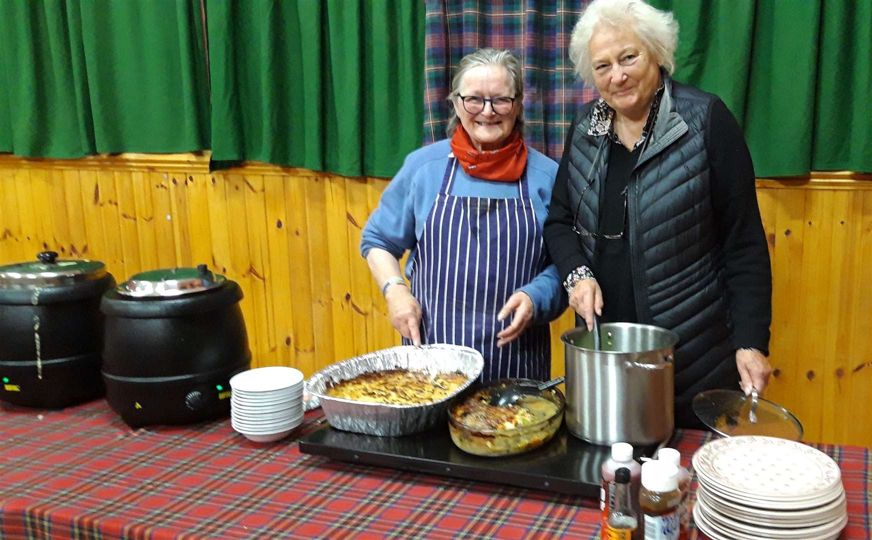 Care forum chairwoman Caroline Cousins (right) and trustee Charlotte Gibson, who was in charge of the cooking.