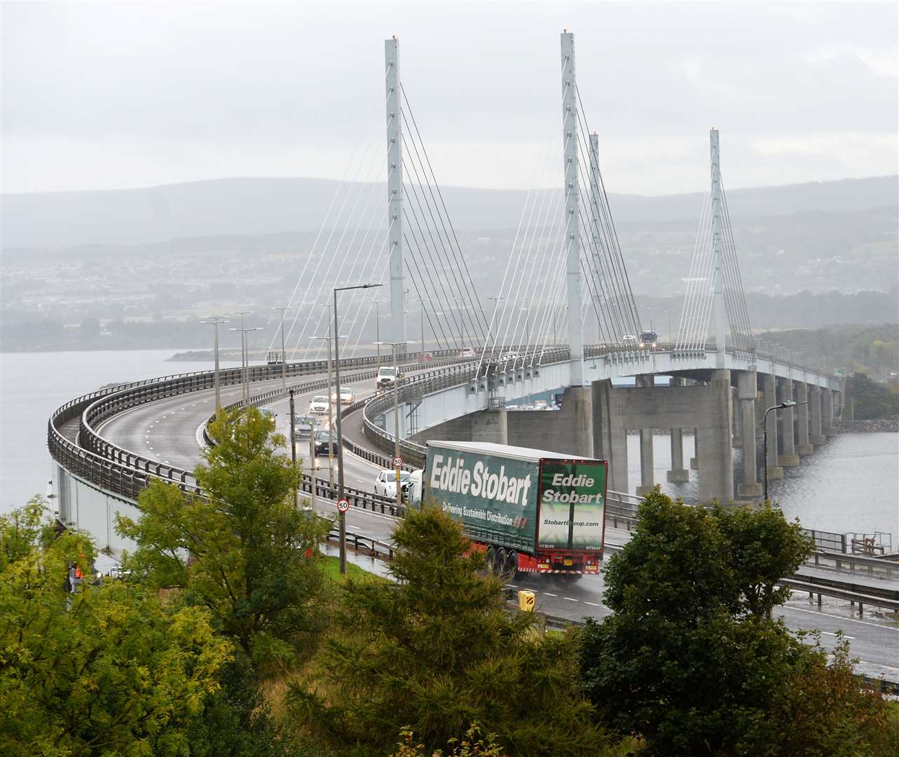 The Kessock Bridge in Inverness was the location of a protest against high fuel prices.