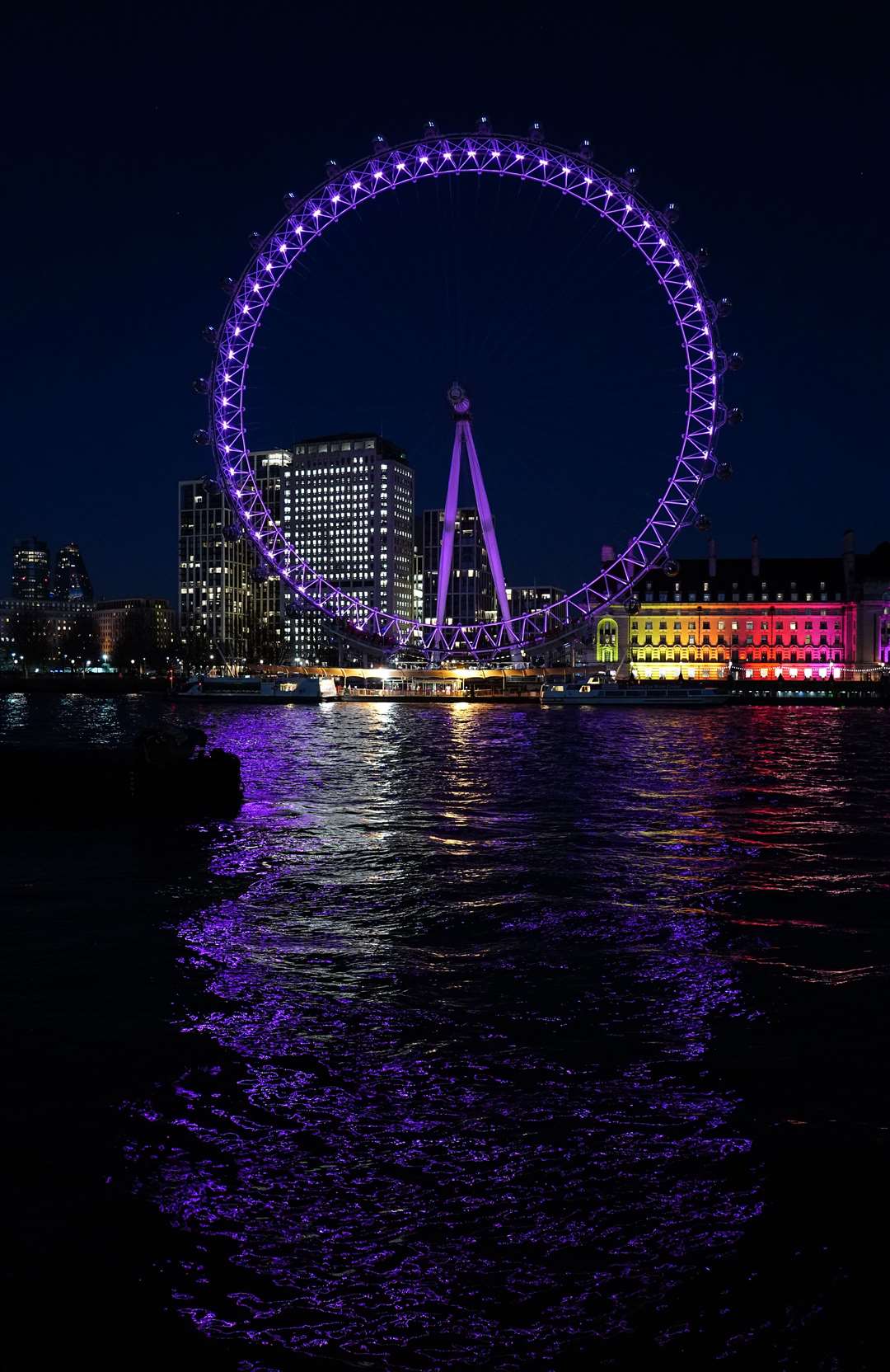 The London Eye lit up in purple for Holocaust Memorial Day (Ian West/PA)