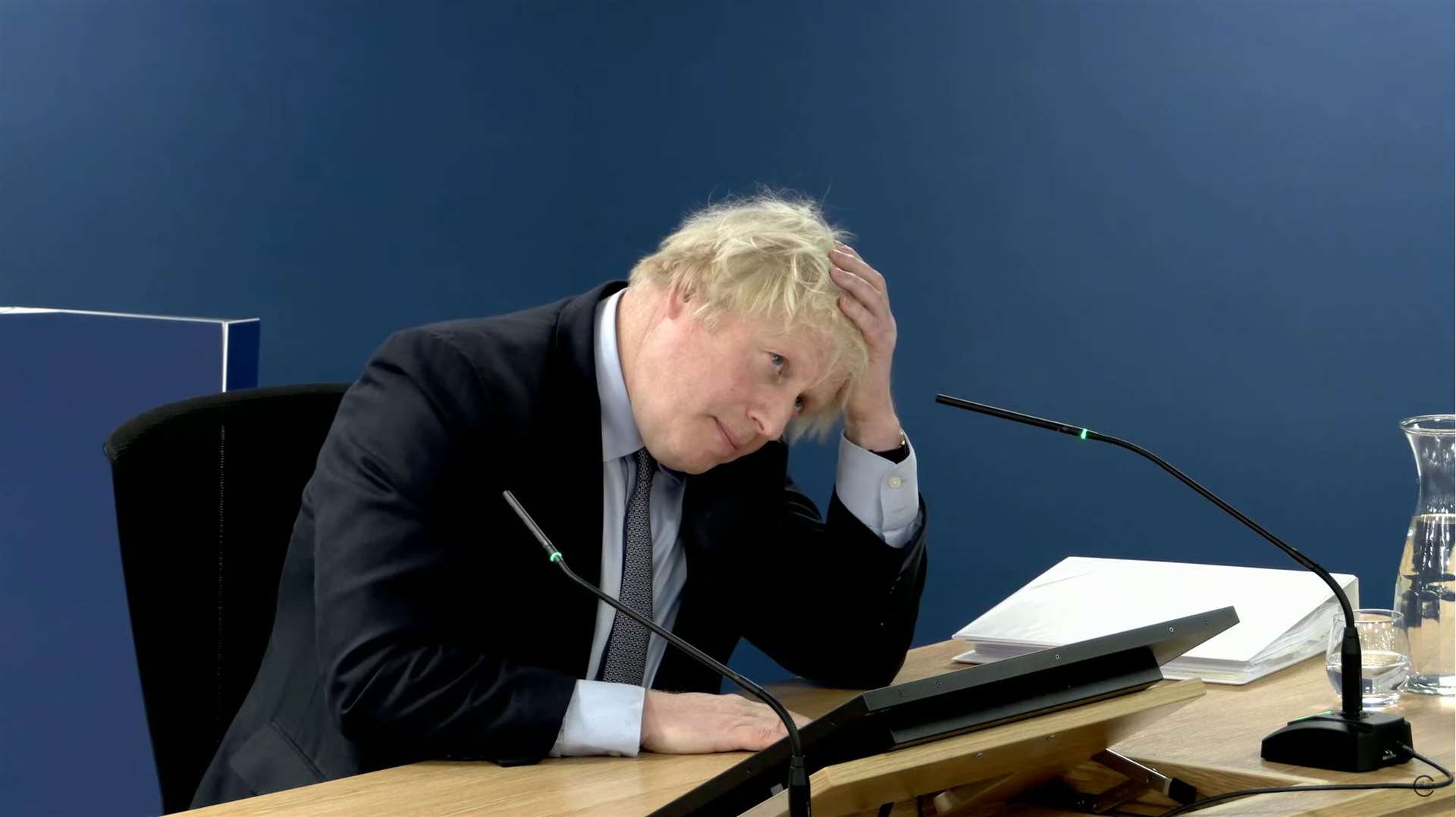 Former prime minister Boris Johnson giving evidence in London, during the Covid inquiry (UK Covid-19 Inquiry/PA)