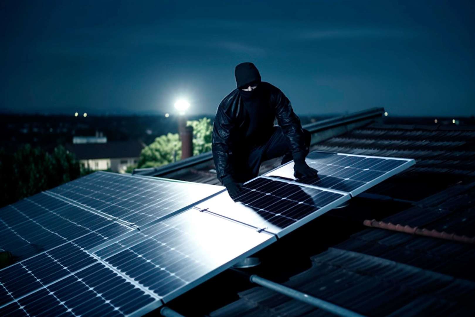 Solar panel theft is on the increase.
