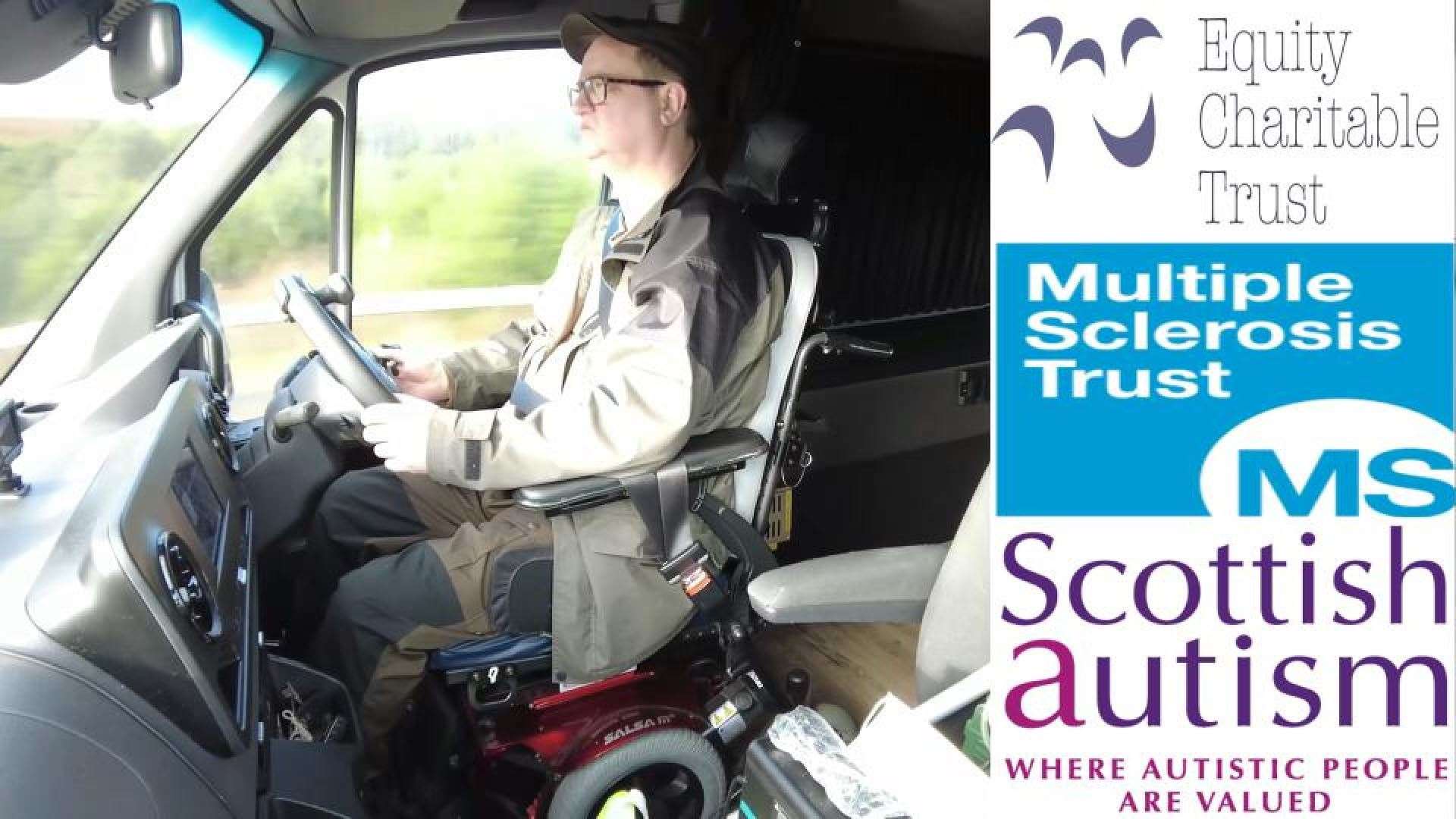Andy Riley, the Charity Vanman in his specially adapted vehicle..
