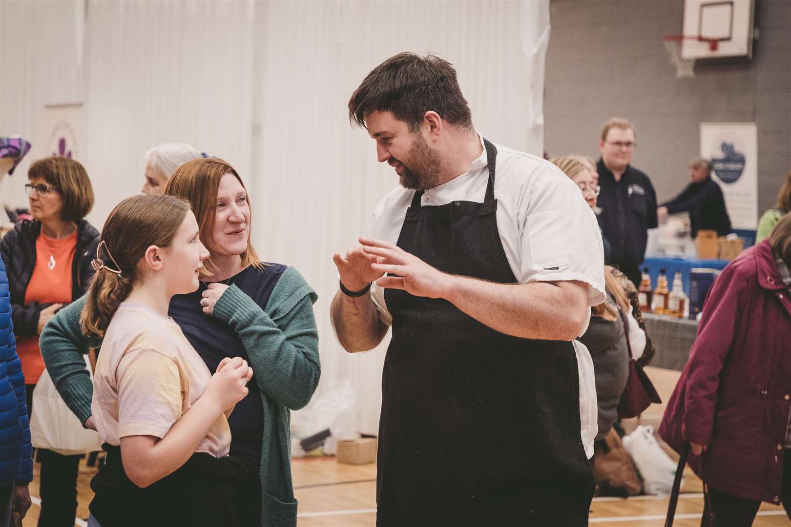 Chef Grant Macnicol chatting to visitors in the main hall at Taste North. Picture: Colin Campbell Photography