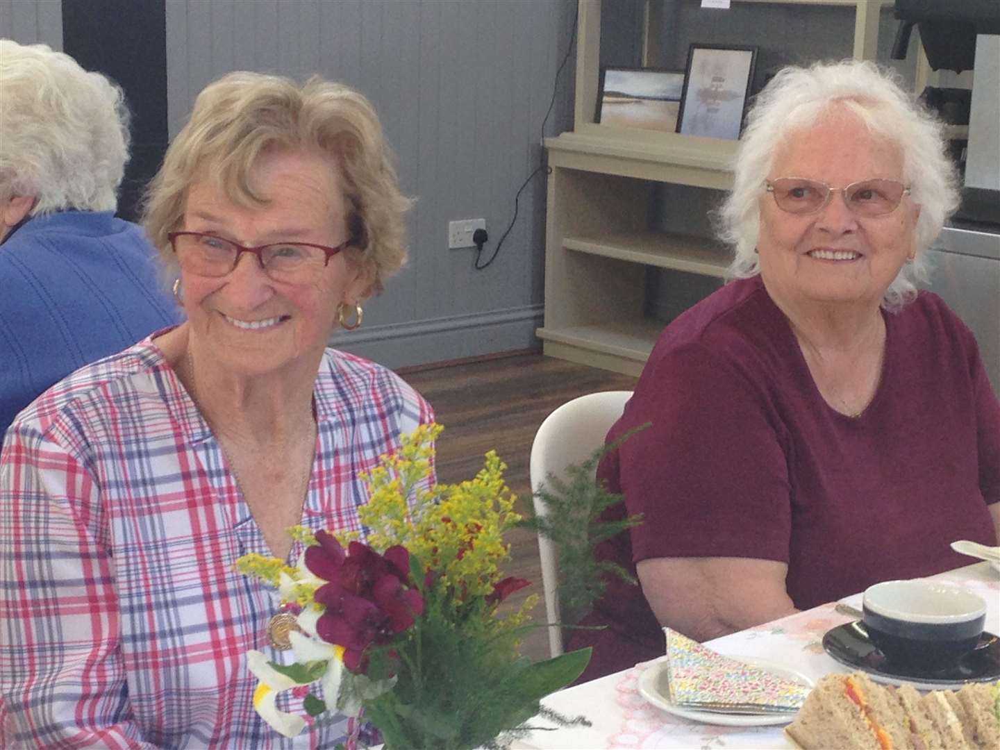 Thursday Club members Marina Sutherland (left) and Pam Shaw enjoying their afternoon tea.