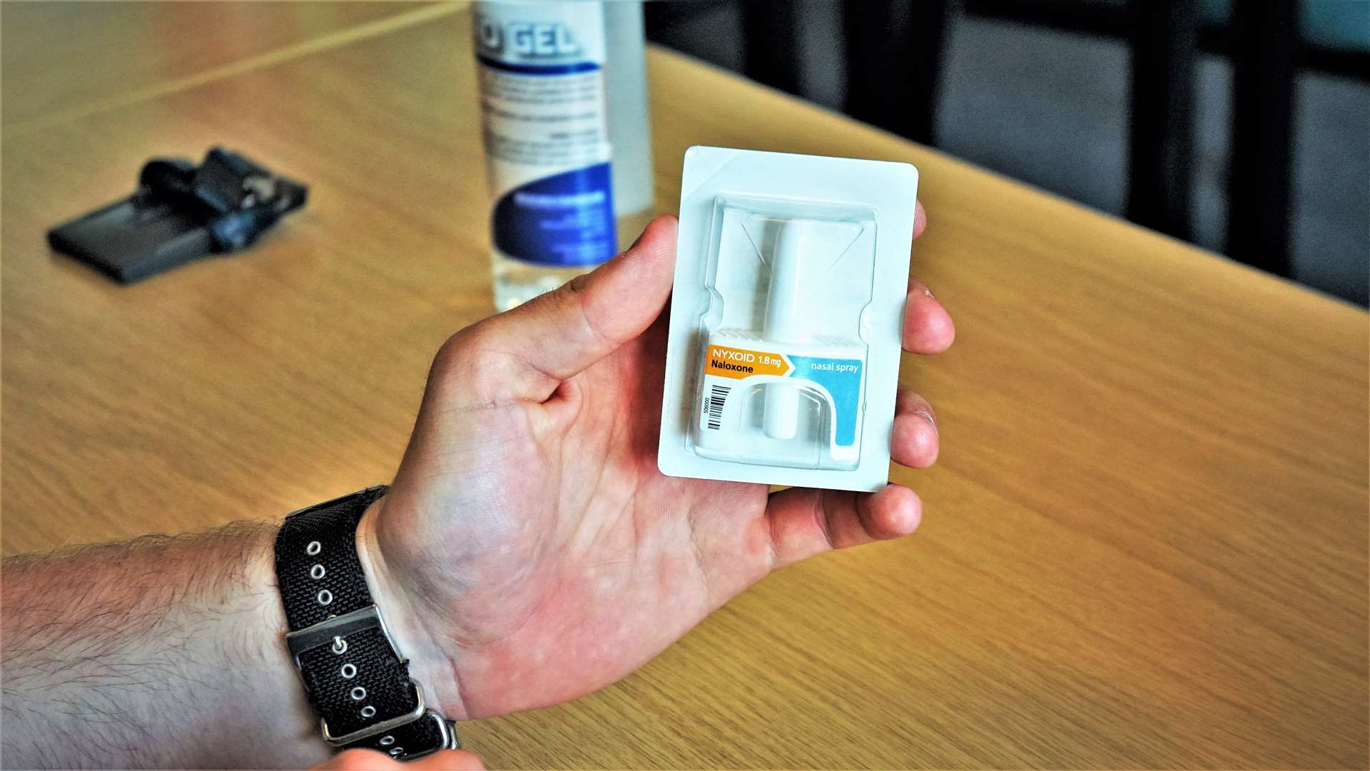 Naloxone pump dispenser now used by police in Caithness. Picture: DGS