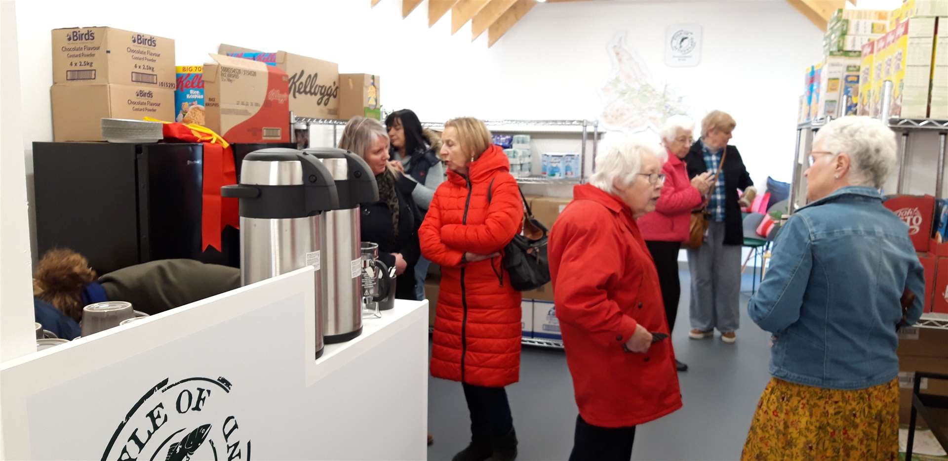 There is plenty of room in the new food larder to enjoy tea, coffee and a chat.