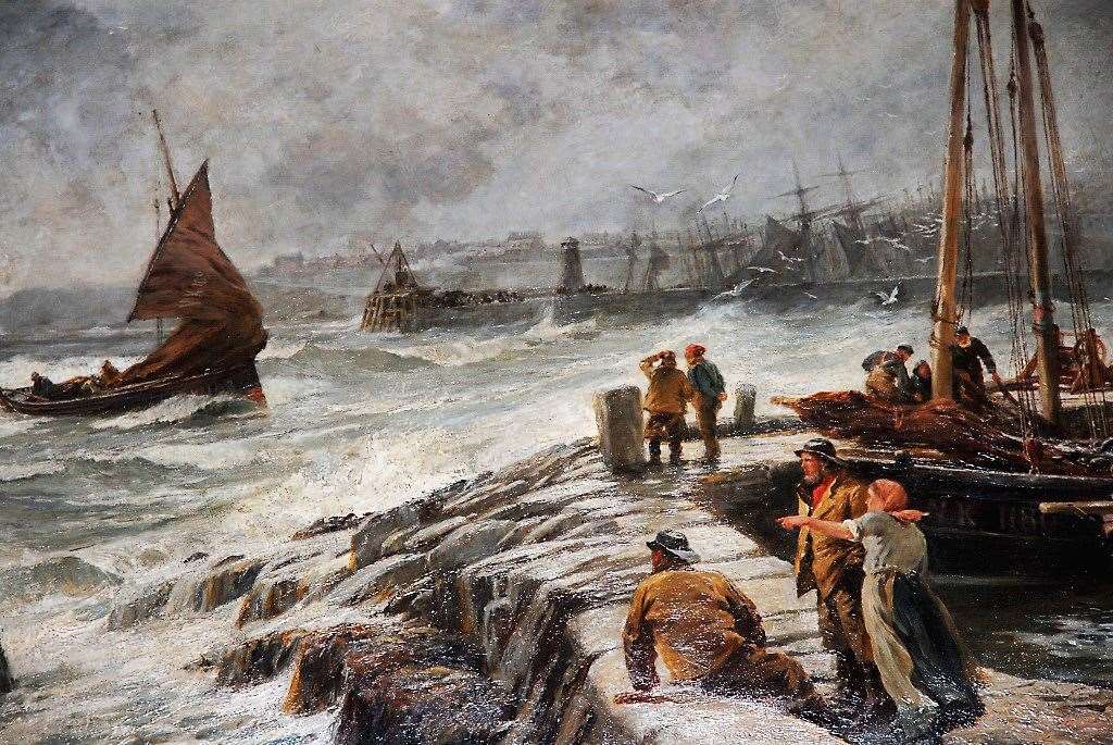 Wick's Black Saturday by Robert Anderson (1842-1885). A ferocious storm in Wick Bay on August 19, 1848, claimed the lives of 37 fishermen from Caithness, the Western Isles and Orkney.