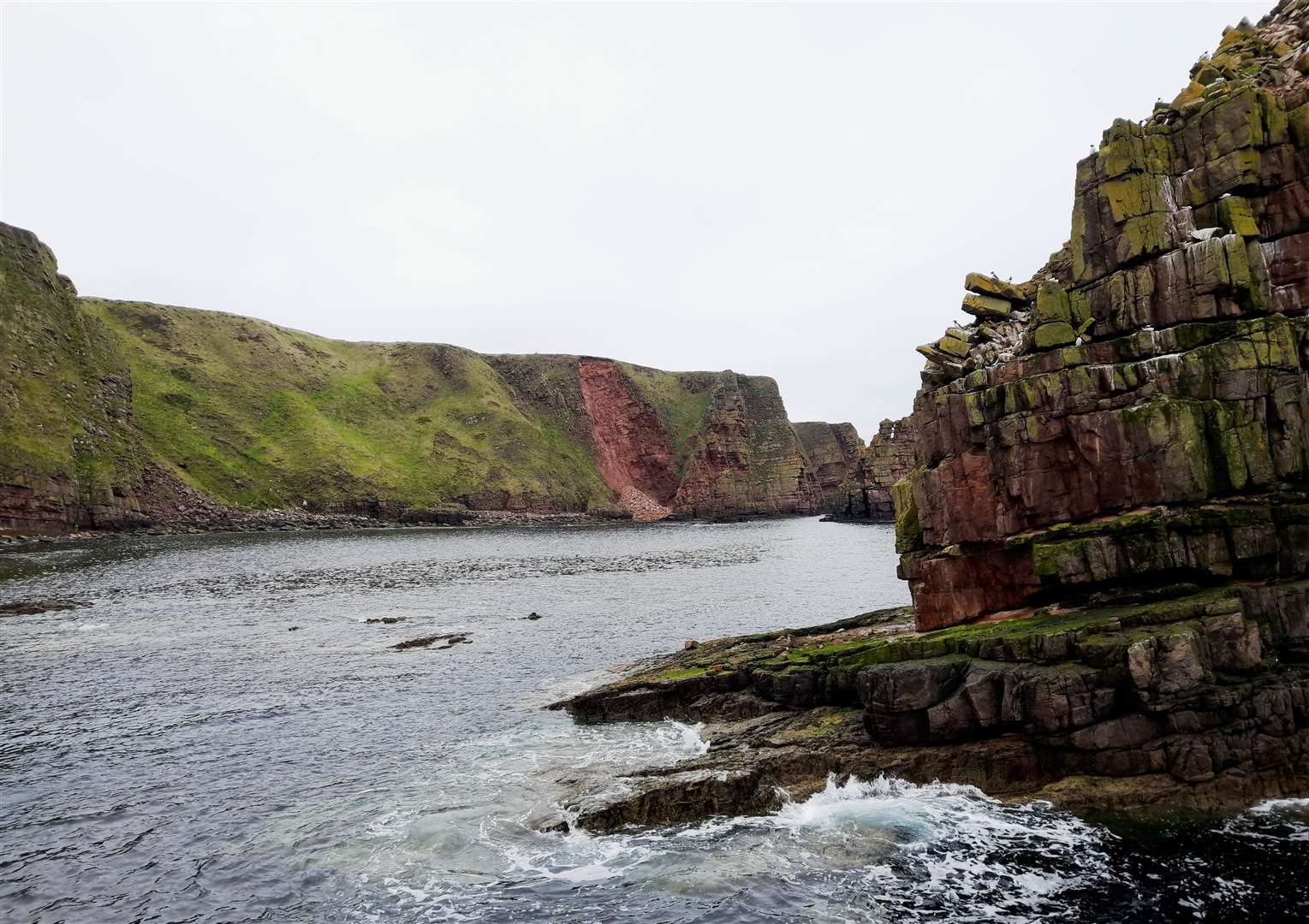 The rockfall seen from behind the Muckle Stack, looking north towards Queenie Cliff bay. Picture: William Bremner