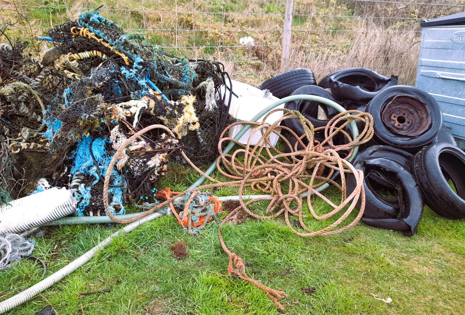 Just some of the debris found around the coast of Helmsdale. As usual, much of the plastic pollution was discarded fishing gear. Picture: Caithness Beach Cleans