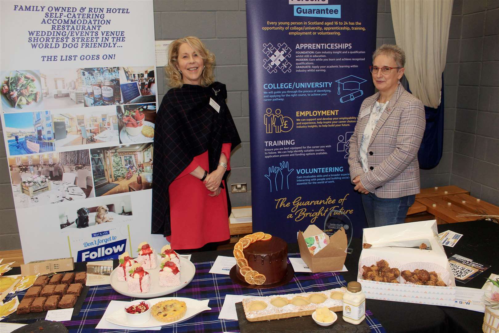 Ellie Lamont and Trudy Morris from Venture North with some of the Taste North Challenge entries. Picture: Alan Hendry