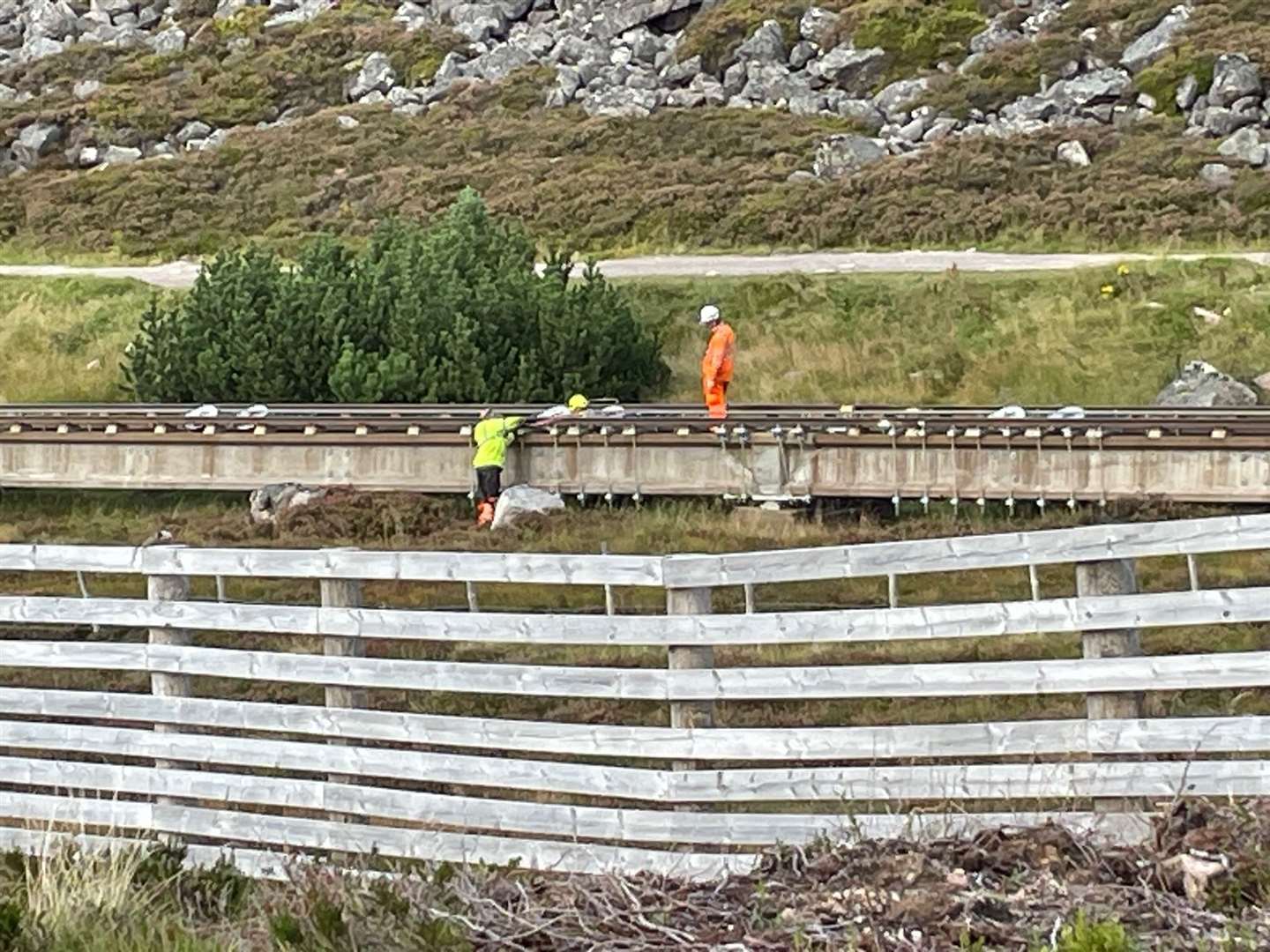 Repairs continue to be carried out to the Cairngorm funicular infrastructure.