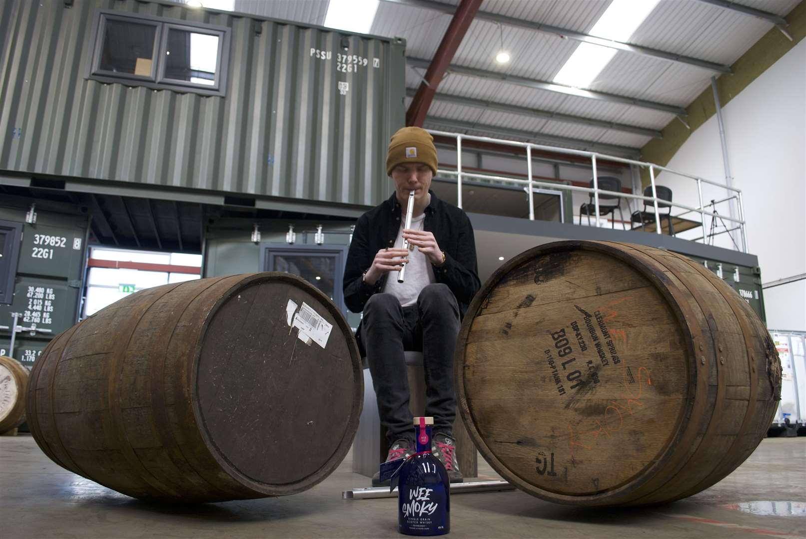 Dingwall's Ali Levack provides some musical stimulation to Wee Smoky whisky.