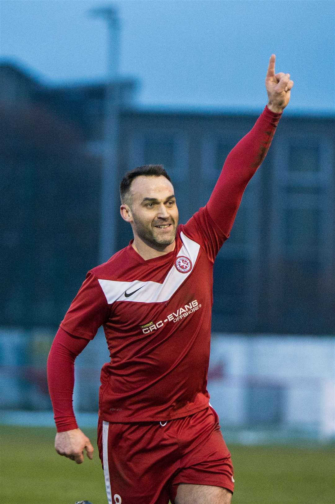 Richie Hart takes the applause after scoring a 35 yard screamer during his Brora Rangers days.