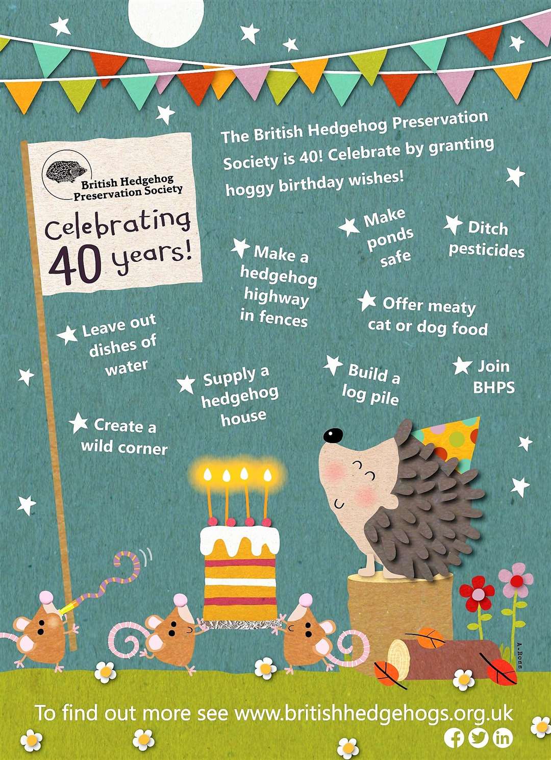 British Hedgehog Preservation Society poster.