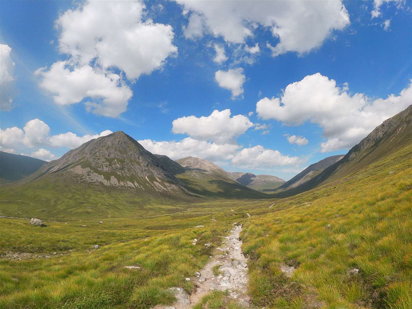 Entering the Lairig Ghru with the Devil's Point, Bod an Deamhain, on the left.